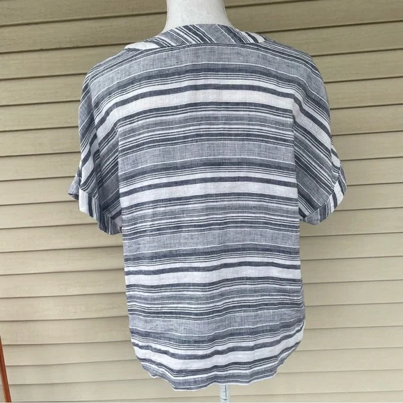 Artisan NY Striped Linen Top Size M - Picture 3 of 6